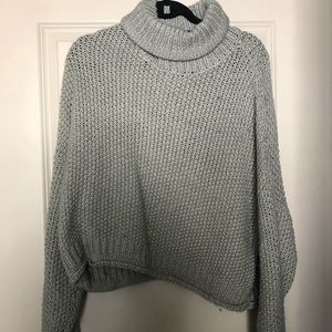 Anthropologie gray turtleneck sweater